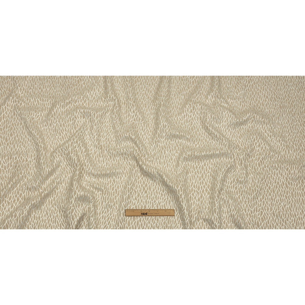 Recycled Polyester Drapery Jacquard - Champagne Stepping Stones - British Imported Full
