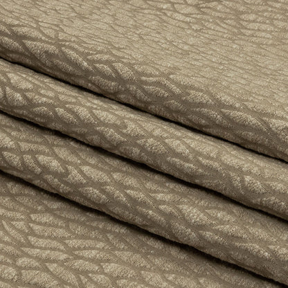 Recycled Polyester Drapery Jacquard - Latte Stepping Stones - British Imported Folded
