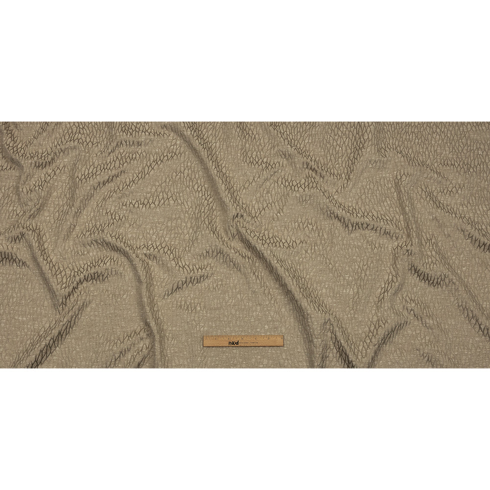 Recycled Polyester Drapery Jacquard - Latte Stepping Stones - British Imported Full