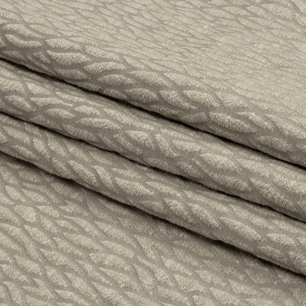 Recycled Polyester Drapery Jacquard - Silver Stepping Stones - British Imported Folded