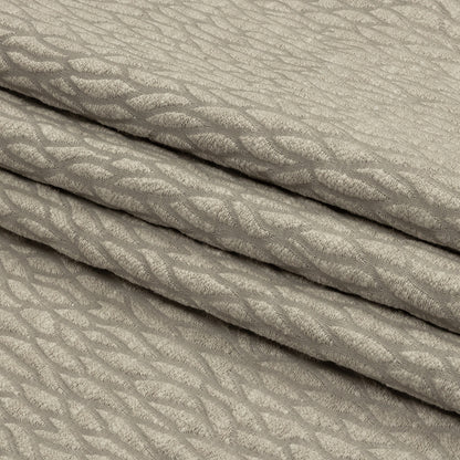 Recycled Polyester Drapery Jacquard - Silver Stepping Stones - British Imported Folded