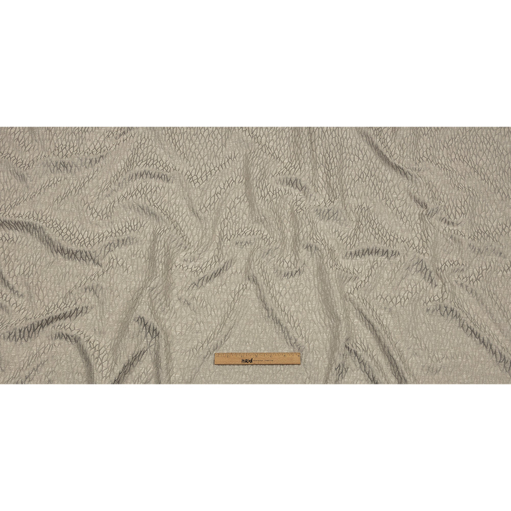 Recycled Polyester Drapery Jacquard - Silver Stepping Stones - British Imported Full