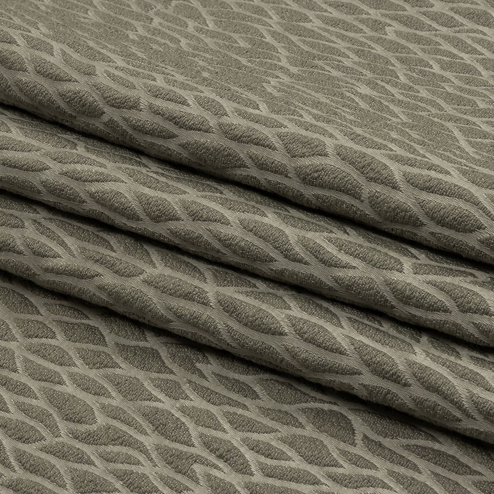 Recycled Polyester Drapery Jacquard - Slate Stepping Stones - British Imported Folded