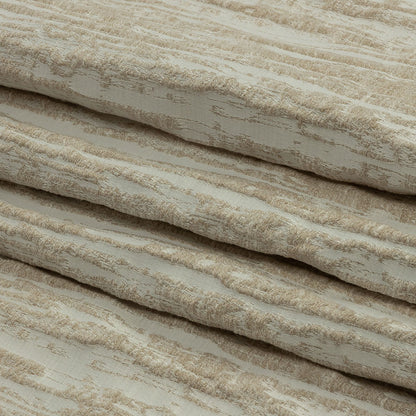 Recycled Polyester Drapery Jacquard - Champagne Striated - British Imported Folded