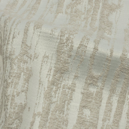 Recycled Polyester Drapery Jacquard - Ivory Striated - British Imported Detail