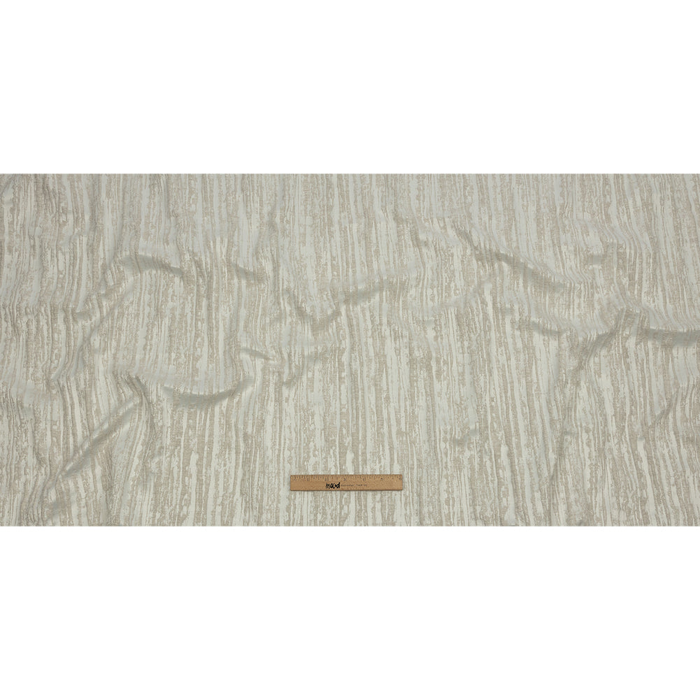 Recycled Polyester Drapery Jacquard - Ivory Striated - British Imported Full