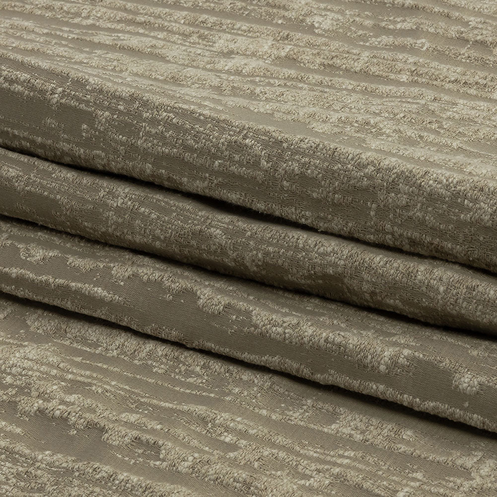 Recycled Polyester Drapery Jacquard - Latte Striated - British Imported Folded
