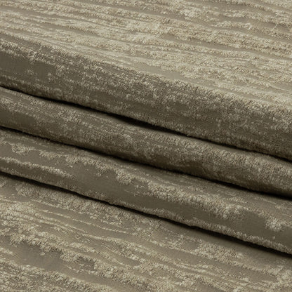 Recycled Polyester Drapery Jacquard - Latte Striated - British Imported Folded