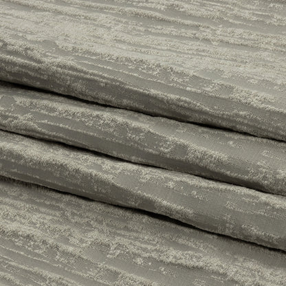 Recycled Polyester Drapery Jacquard - Silver Striated - British Imported Folded