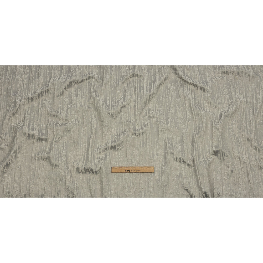 Recycled Polyester Drapery Jacquard - Silver Striated - British Imported Full