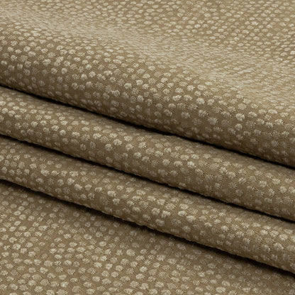 Recycled Polyester Drapery Jacquard - Caramel Spotted - British Imported Folded