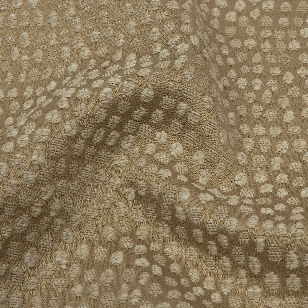 Recycled Polyester Drapery Jacquard - Caramel Spotted - British Imported Detail