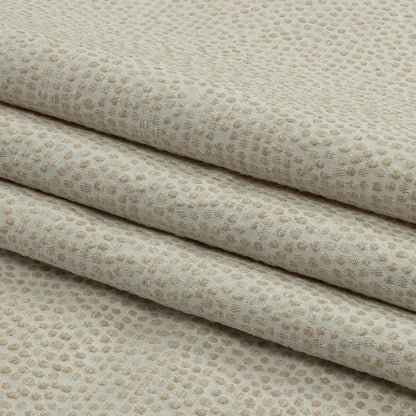 Recycled Polyester Drapery Jacquard - Champagne Spotted - British Imported Folded