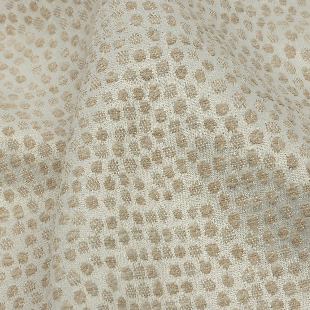 Recycled Polyester Drapery Jacquard - Champagne Spotted - British Imported Detail