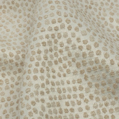 Recycled Polyester Drapery Jacquard - Champagne Spotted - British Imported Detail