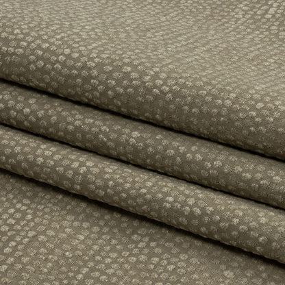 Recycled Polyester Drapery Jacquard - Latte Spotted - British Imported Folded