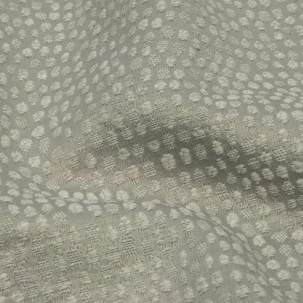 Recycled Polyester Drapery Jacquard - Silver Spotted - British Imported Detail