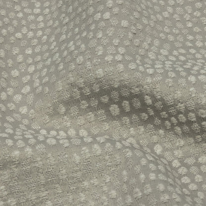 Recycled Polyester Drapery Jacquard - Silver Spotted - British Imported Detail