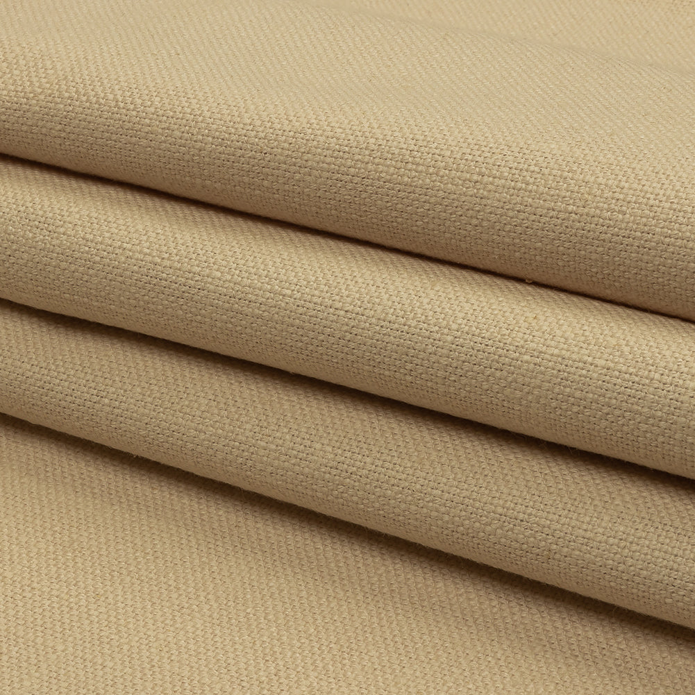 Heavyweight Linen Woven - Nougat - British Imported Folded