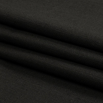 Heavyweight Linen Woven - Onyx - British Imported Folded