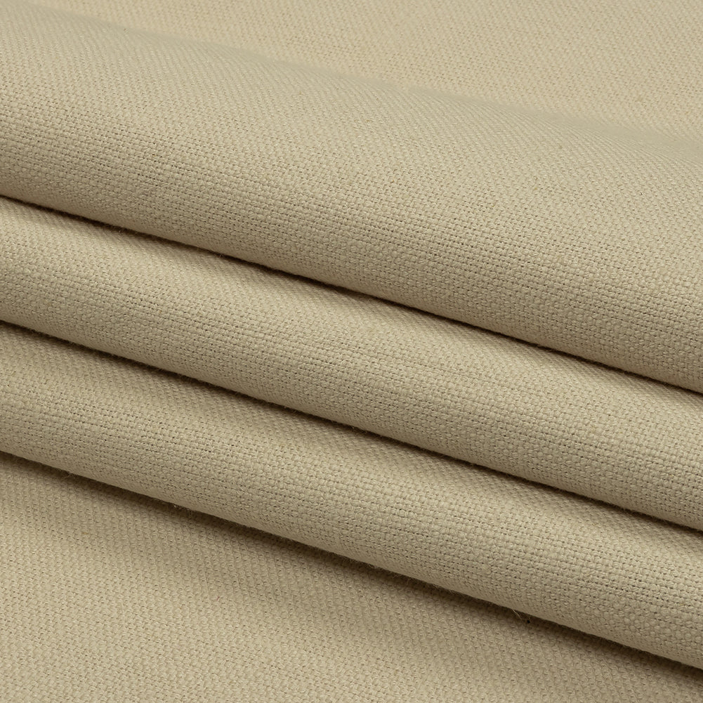 Heavyweight Linen Woven - Oyster - British Imported Folded