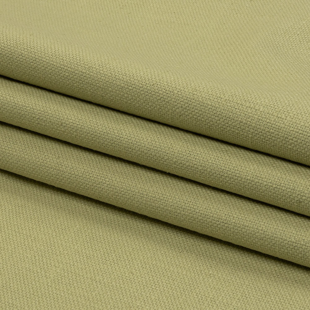 Heavyweight Linen Woven - Pistachio - British Imported Folded