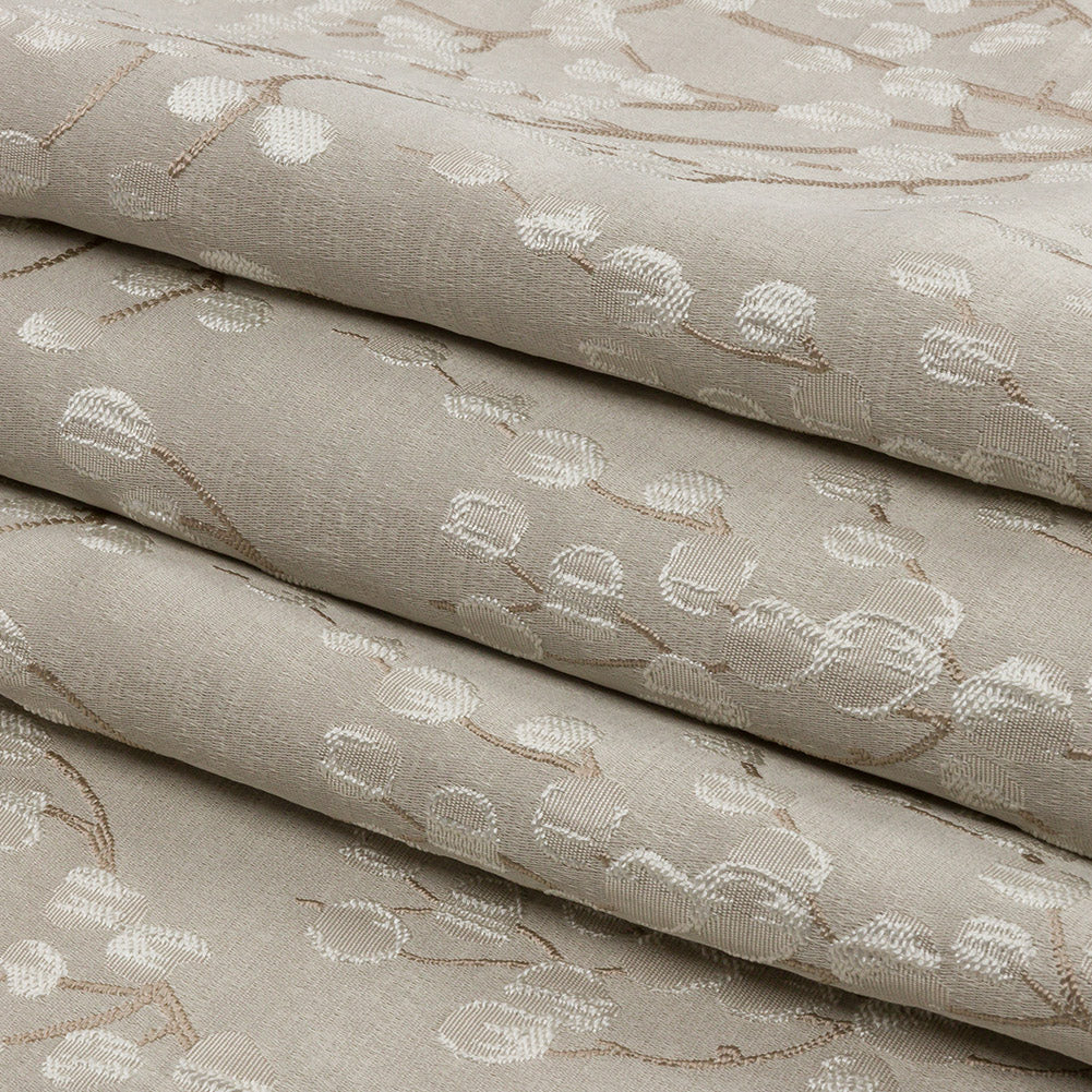 Drapery Jacquard - Sesame Prairie Willow - British Imported Folded