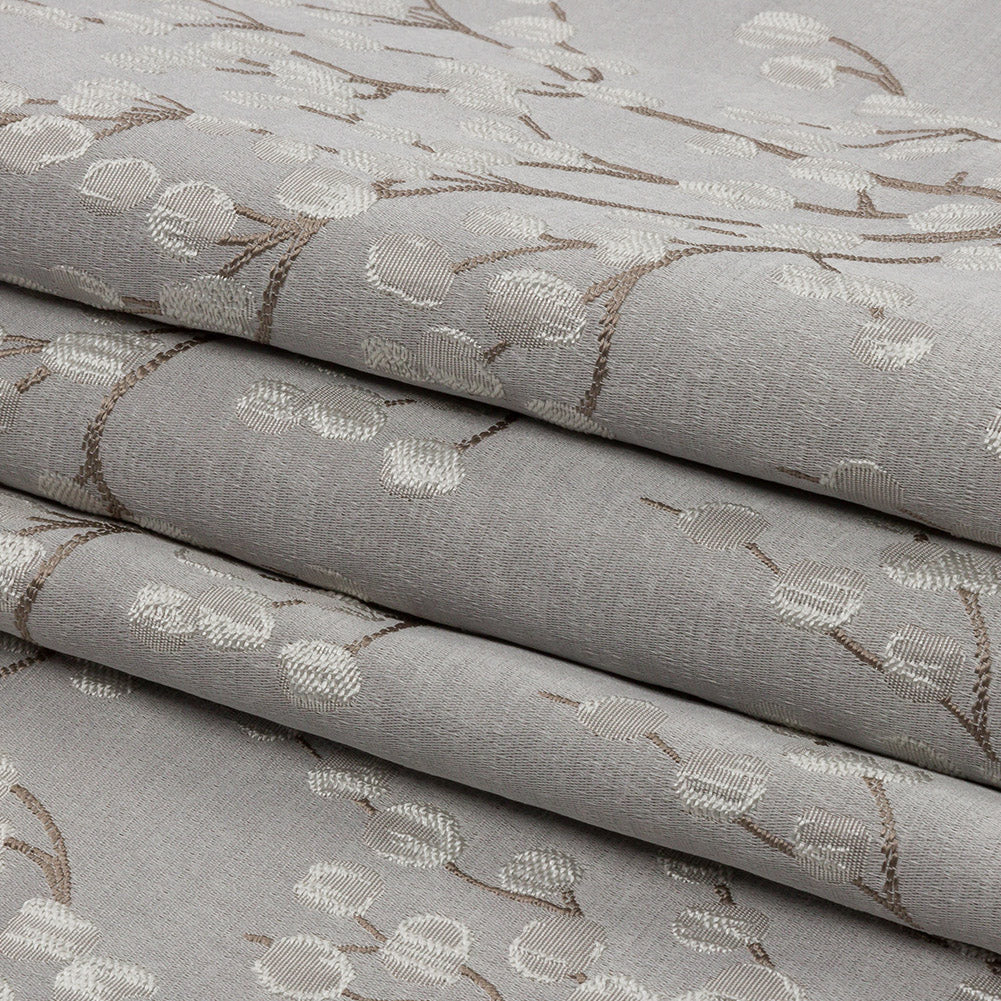 Drapery Jacquard - Silver Prairie Willow - British Imported Folded