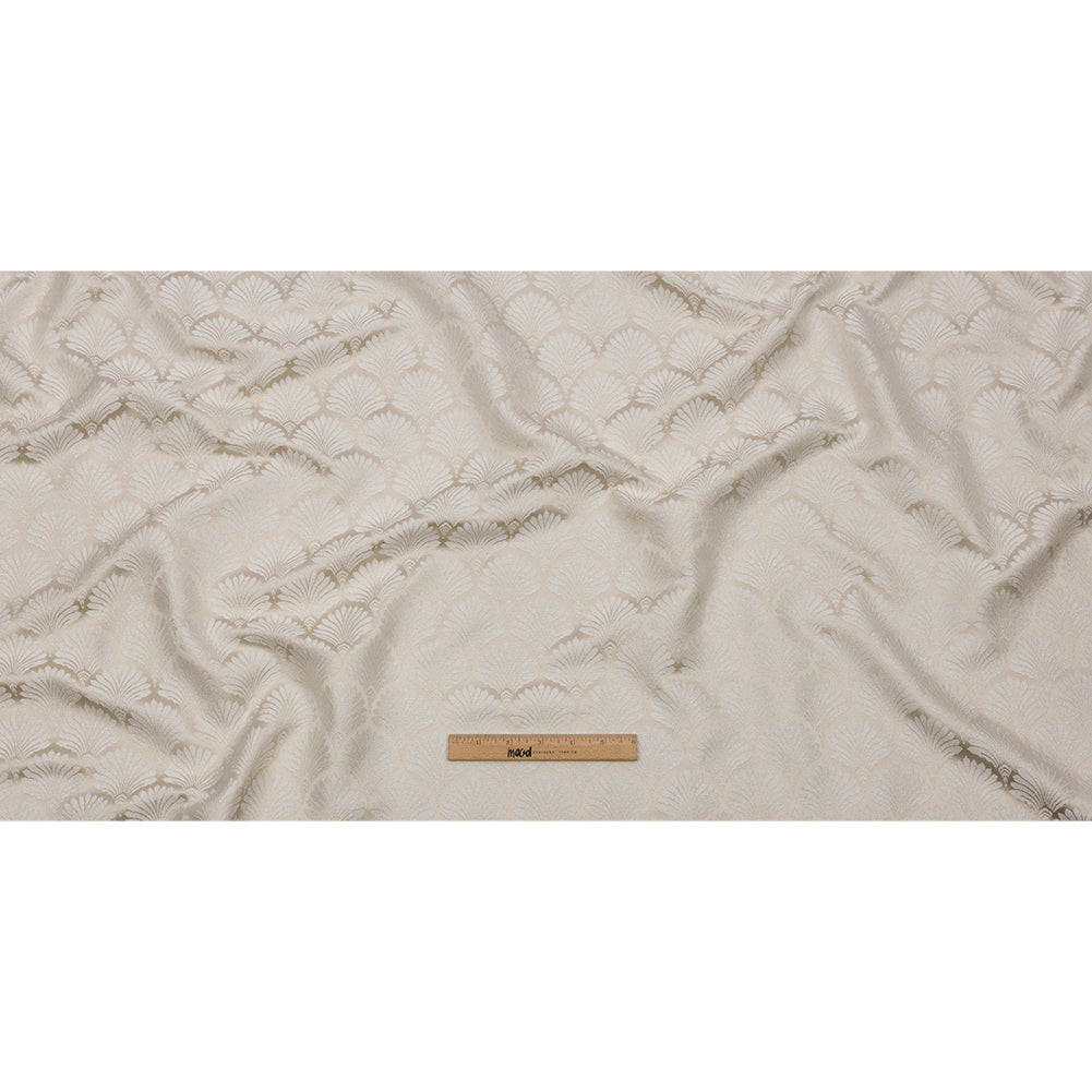 Drapery Jacquard - Oyster Palm Fans - British Imported Full