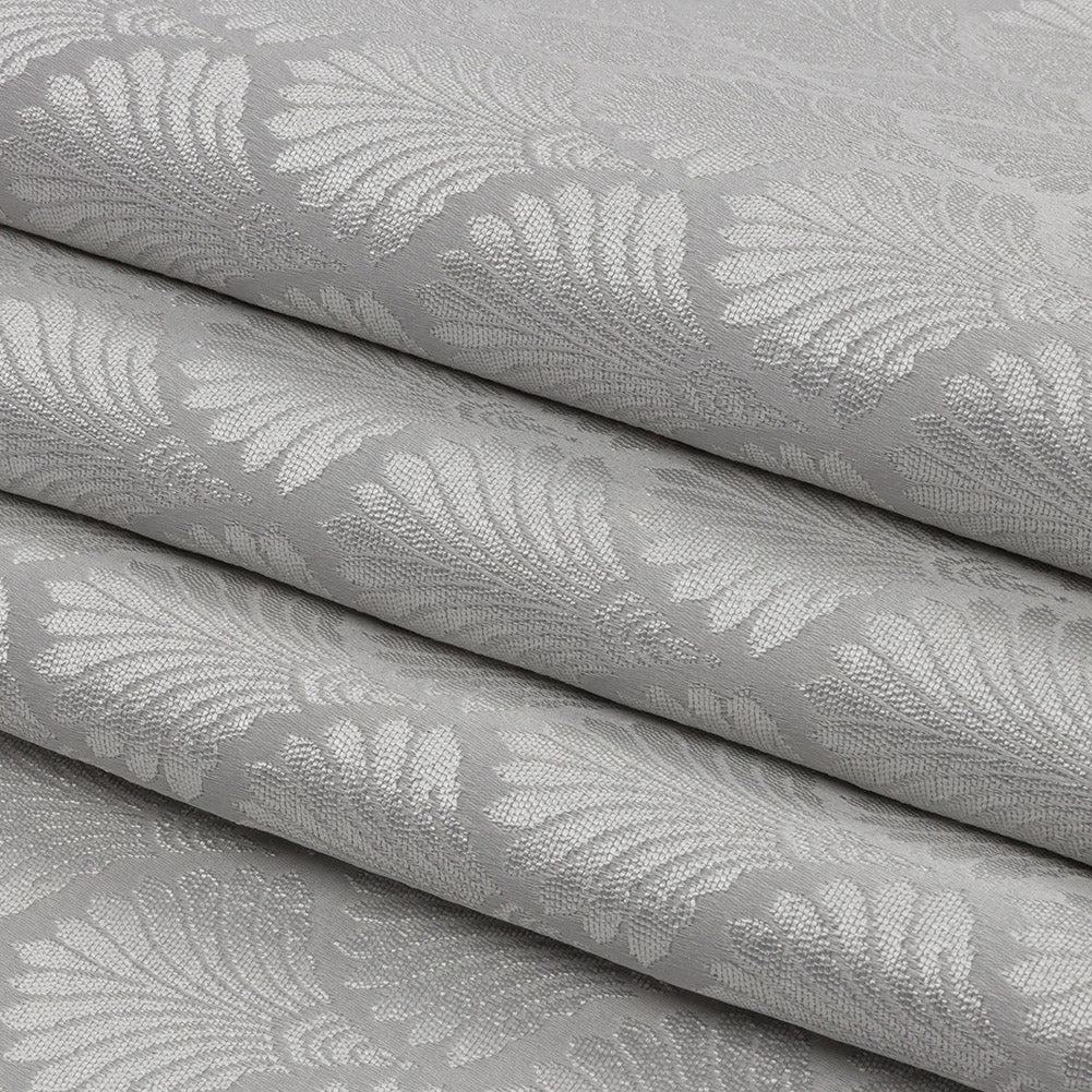 Drapery Jacquard - Silver Palm Fans - British Imported Folded