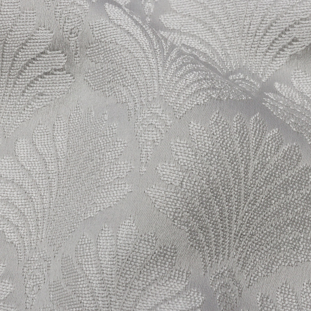 Drapery Jacquard - Silver Palm Fans - British Imported Detail