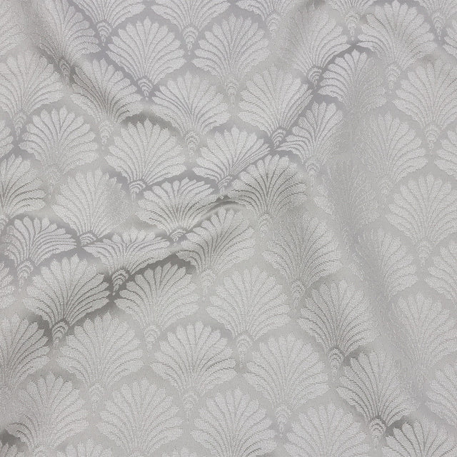 Drapery Jacquard - Silver Palm Fans - British Imported
