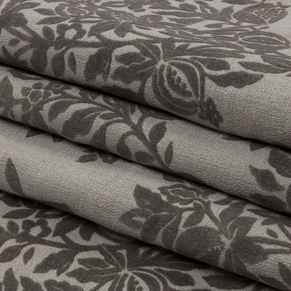 Soft Textured Recycled Polyester Drapery Woven - Dove - British Imported Folded