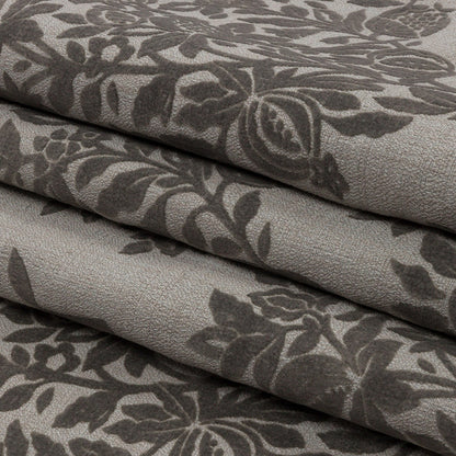 Soft Textured Recycled Polyester Drapery Woven - Dove - British Imported Folded