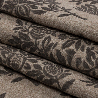 Soft Textured Recycled Polyester Drapery Woven - Fog - British Imported Folded