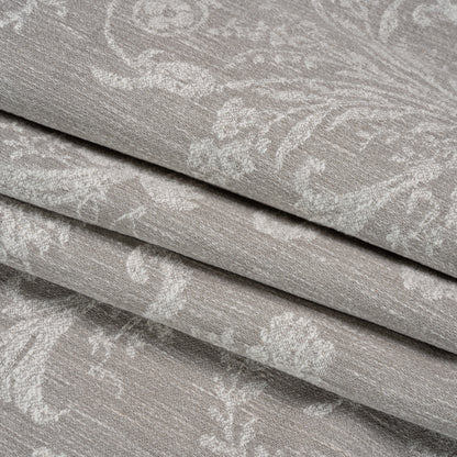 Polyester and Cotton Jacquard - Steel Scrolls and Leaves - British Imported Folded