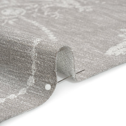 Polyester and Cotton Jacquard - Steel Scrolls and Leaves - British Imported Detail