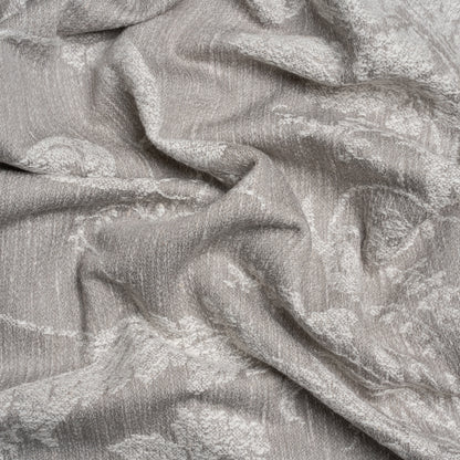 Polyester and Cotton Jacquard - Steel Scrolls and Leaves - British Imported