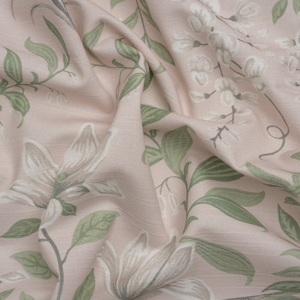 Cotton Canvas Print - Blush Garden Growth - British Imported
