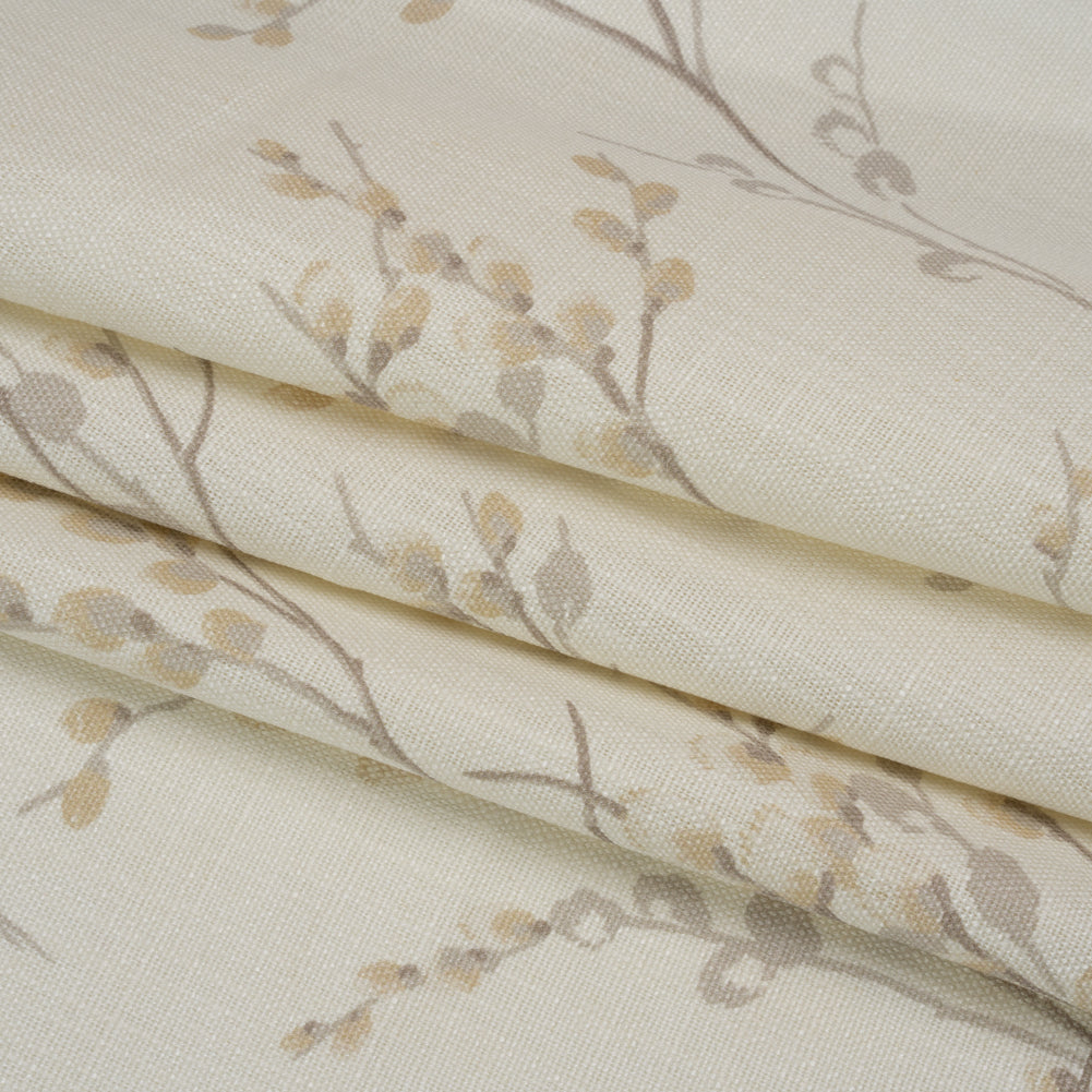 Linen and Rayon Drapery Woven - Dove Prairie Willow - British Imported Folded