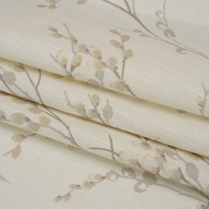 Linen and Rayon Drapery Woven - Dove Prairie Willow - British Imported Folded
