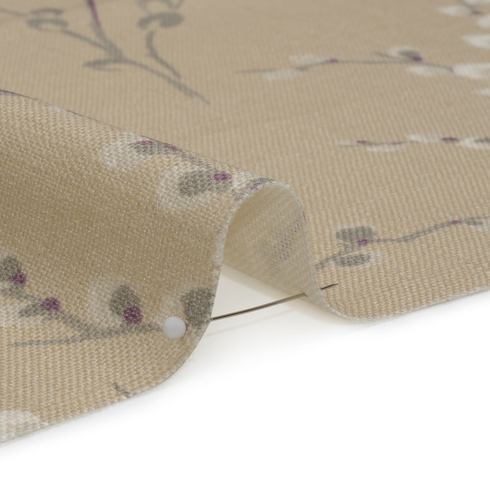 Linen and Rayon Drapery Woven - Natural Prairie Willow - British Imported Detail