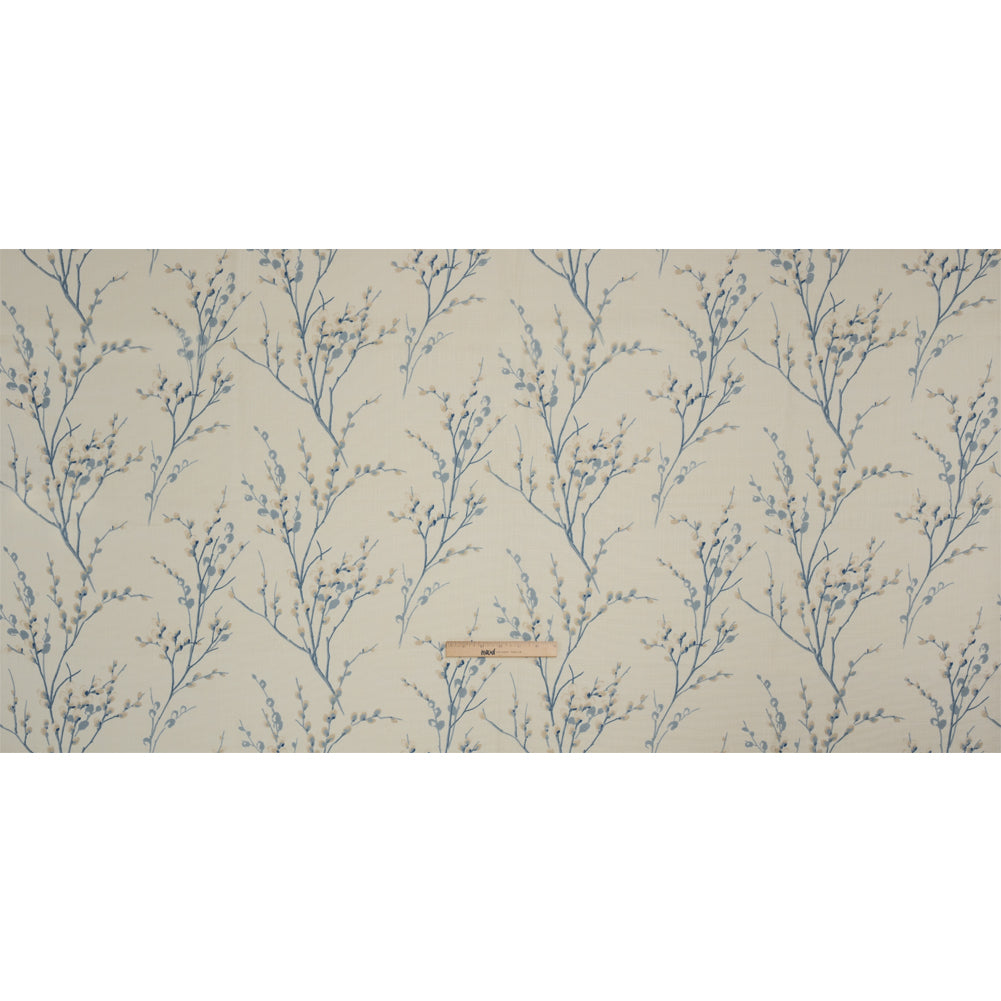 Linen and Rayon Drapery Woven - Off White Prairie Willow - British Imported Full