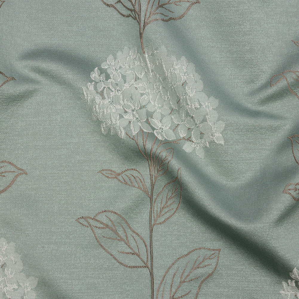 Drapery Jacquard - Mineral Hydrangea Stems - British Imported