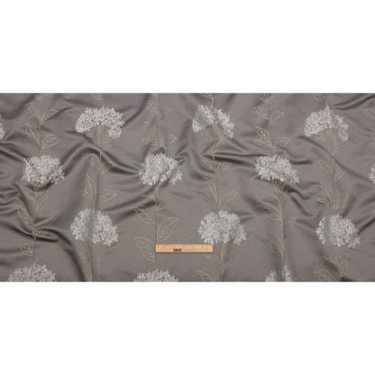 Drapery Jacquard - Shadow Hydrangea Stems - British Imported Full