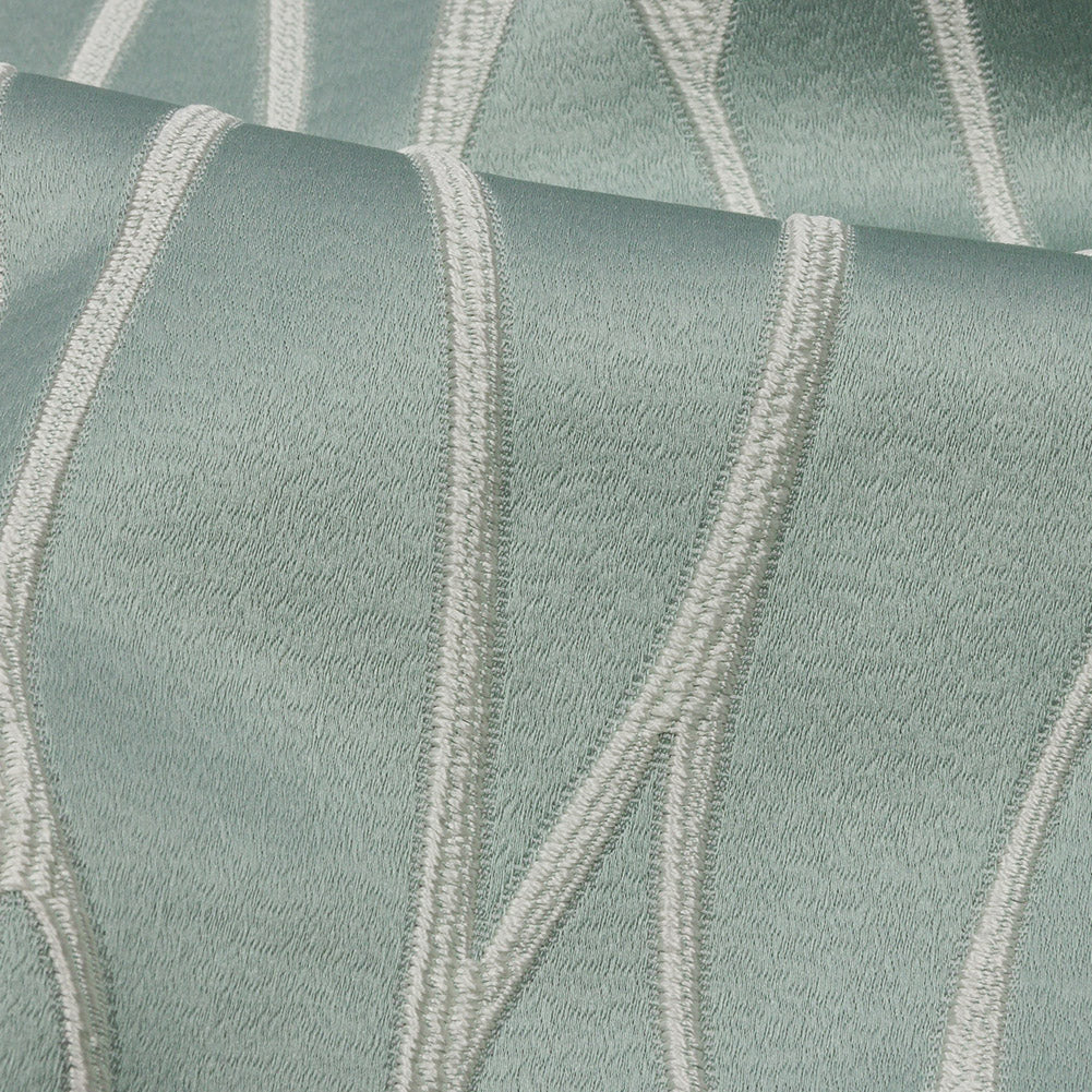 Satin-Faced Drapery Jacquard - Mineral Rippling Lines - British Imported Detail