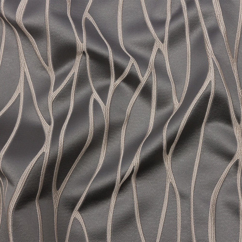 Satin-Faced Drapery Jacquard - Shadow Rippling Lines - British Imported