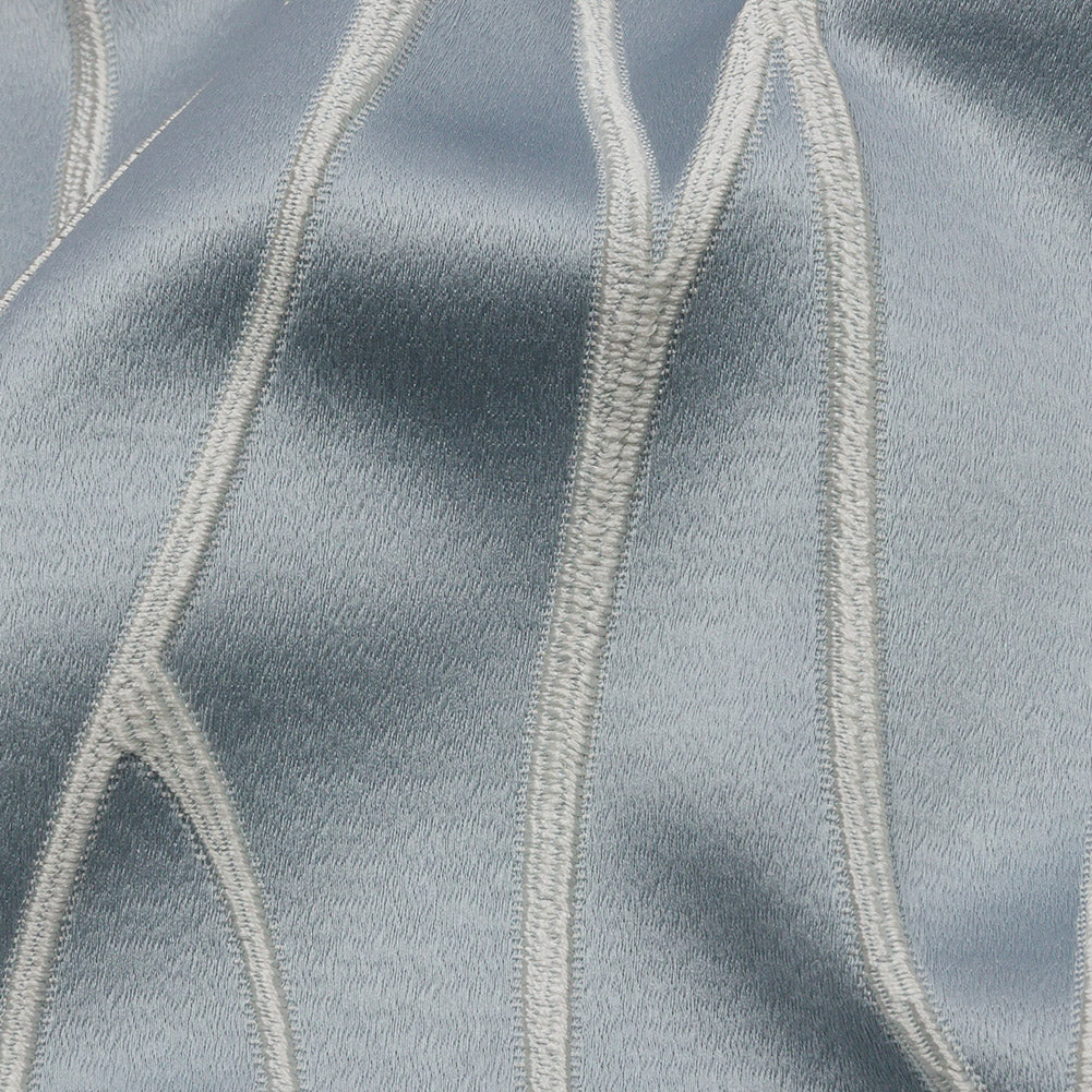 Satin-Faced Drapery Jacquard - Wedgewood Rippling Lines - British Imported Detail