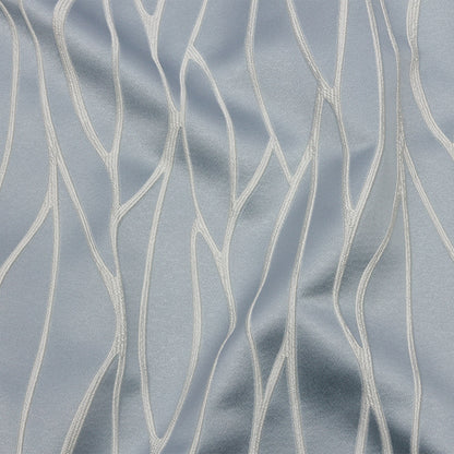 Satin-Faced Drapery Jacquard - Wedgewood Rippling Lines - British Imported