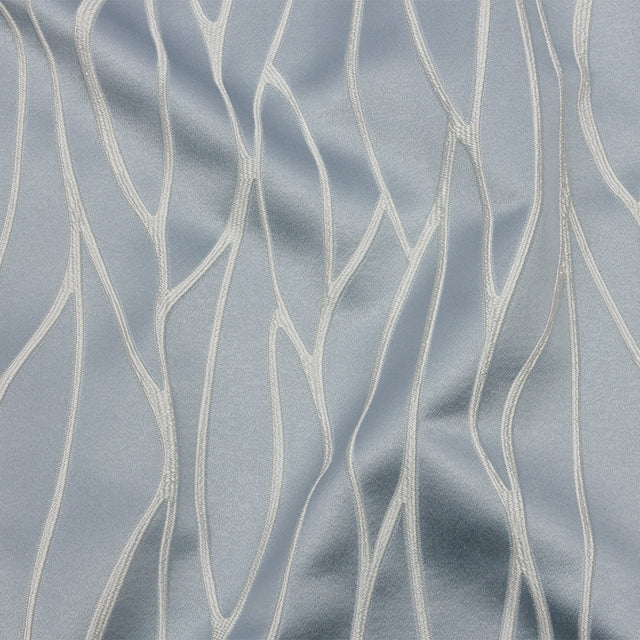 Satin-Faced Drapery Jacquard - Wedgewood Rippling Lines - British Imported